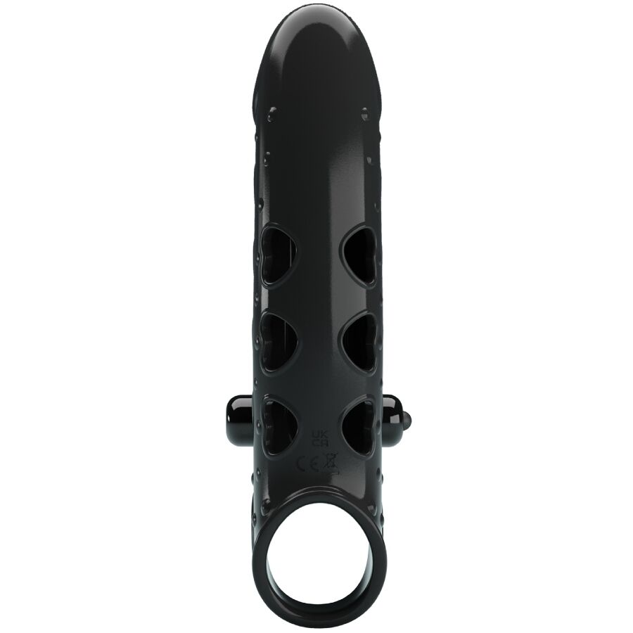 Romance Vibrating Penis Sleeve Black - Funda de Placer con Vibracion