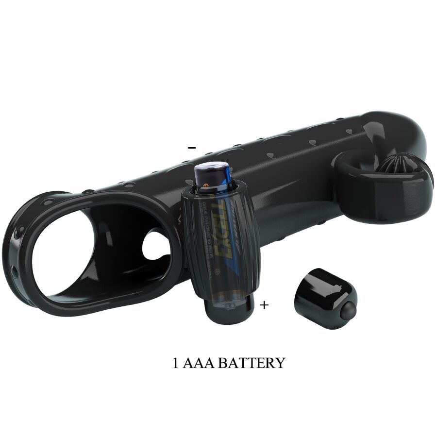 Romance Vibrating Penis Sleeve Black - Funda de Placer con Vibracion