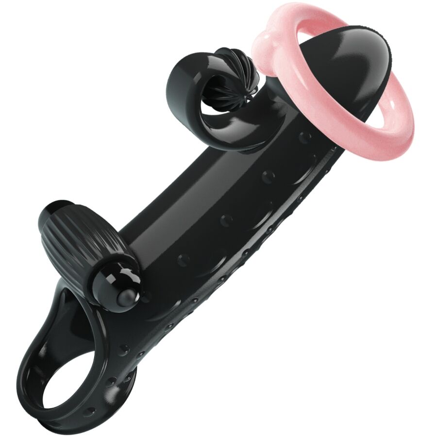 Romance Vibrating Penis Sleeve Black - Funda de Placer con Vibracion