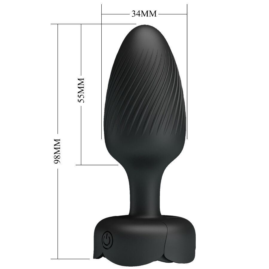 Pretty Love Osborn - Plug Anal con Luz LED Negro 9.8 cm
