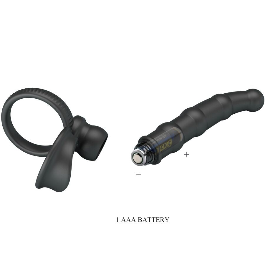 Pretty Love Tatum - Vibrador Anal con Anillo Peneano 10 Vibraciones Negro