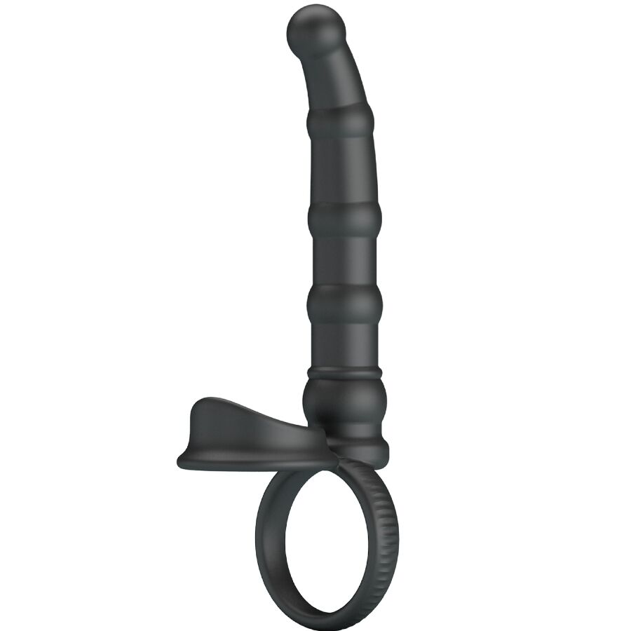 Pretty Love Tatum - Vibrador Anal con Anillo Peneano 10 Vibraciones Negro