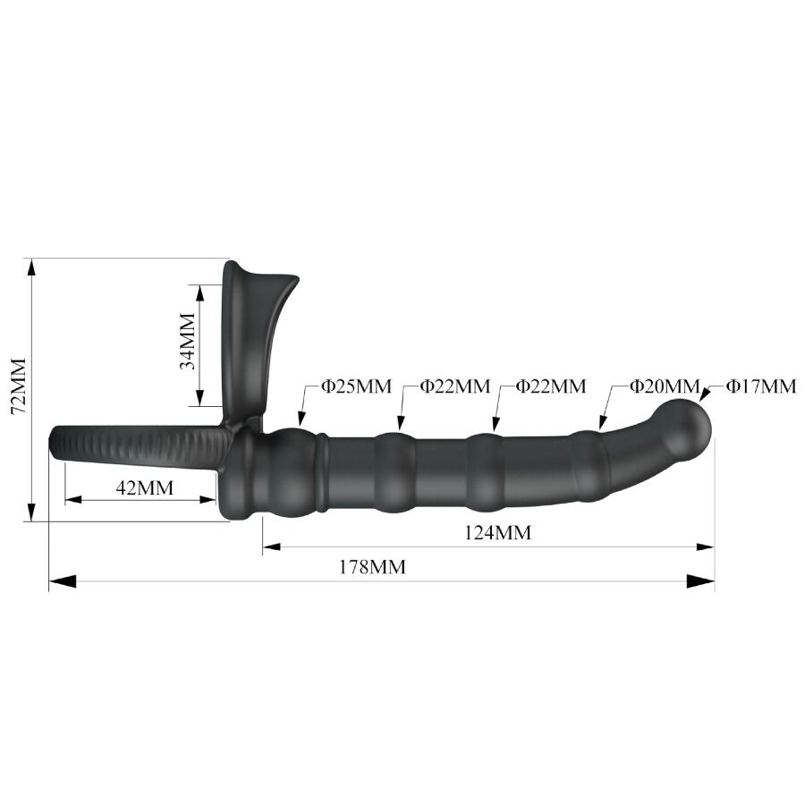 Pretty Love Tatum - Vibrador Anal con Anillo Peneano 10 Vibraciones Negro
