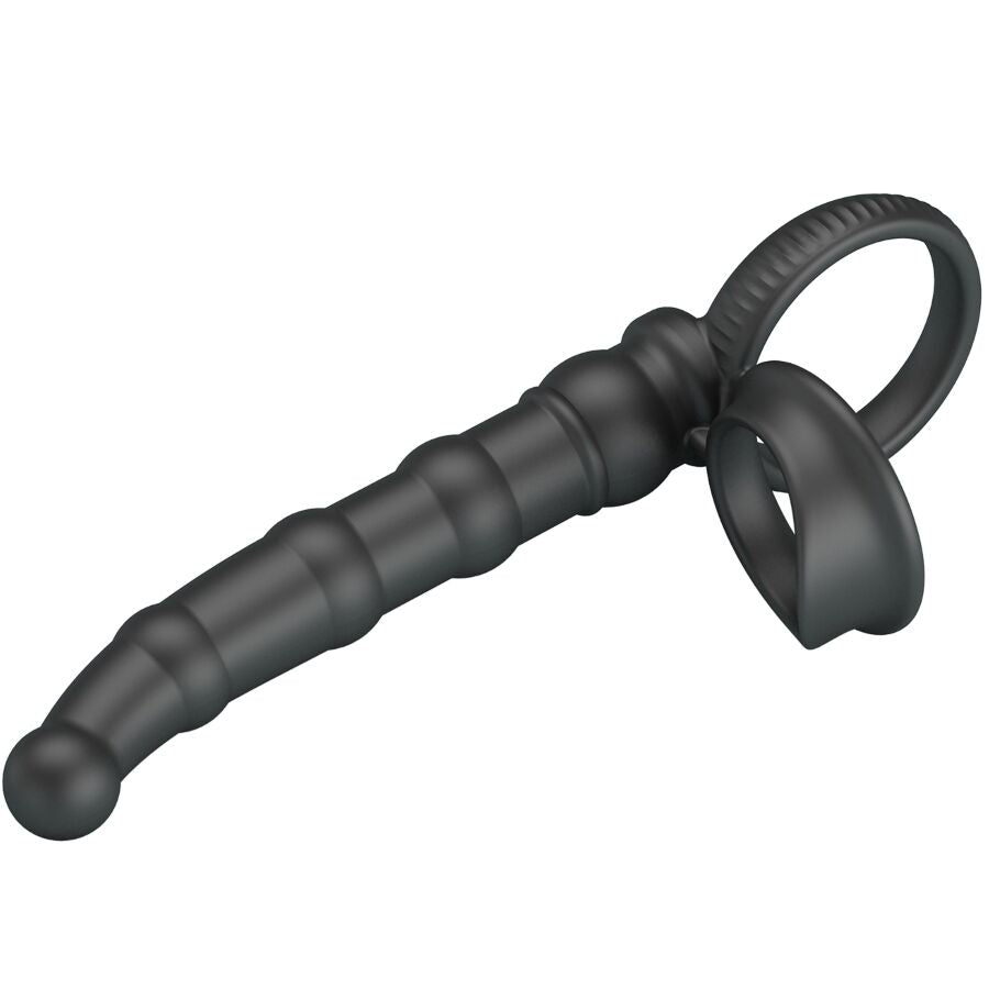 Pretty Love Tatum - Vibrador Anal con Anillo Peneano 10 Vibraciones Negro