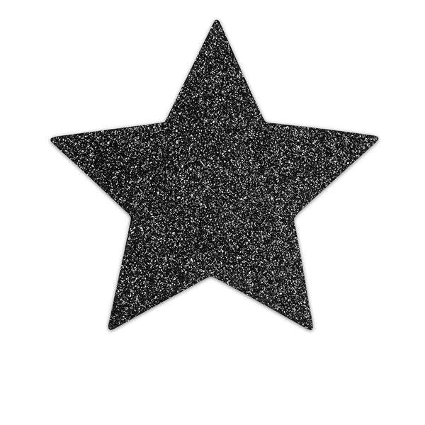 Bijoux Indiscrets Flash Black Star Nipple Caps - Cubrepezones Diseño Estrella