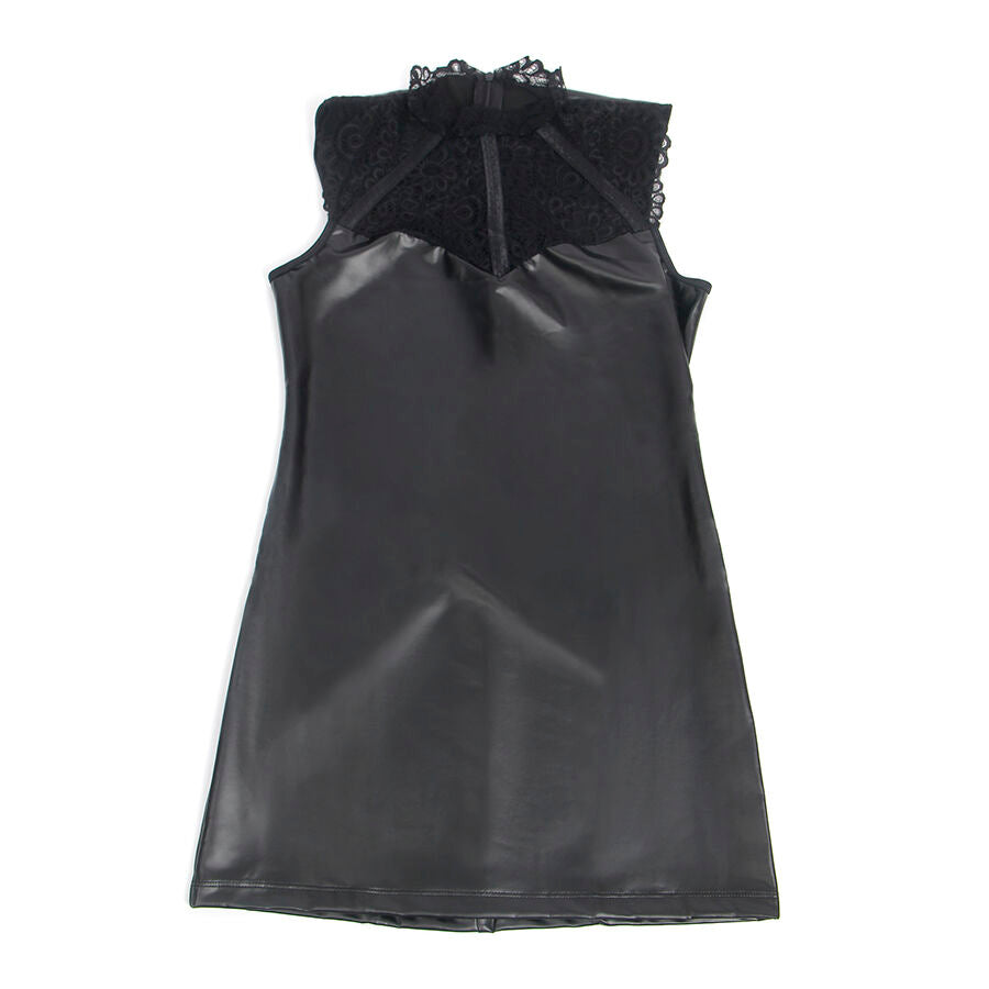 Vestido de Encaje y Cuero Negro S/M - Subblime Lace Collar