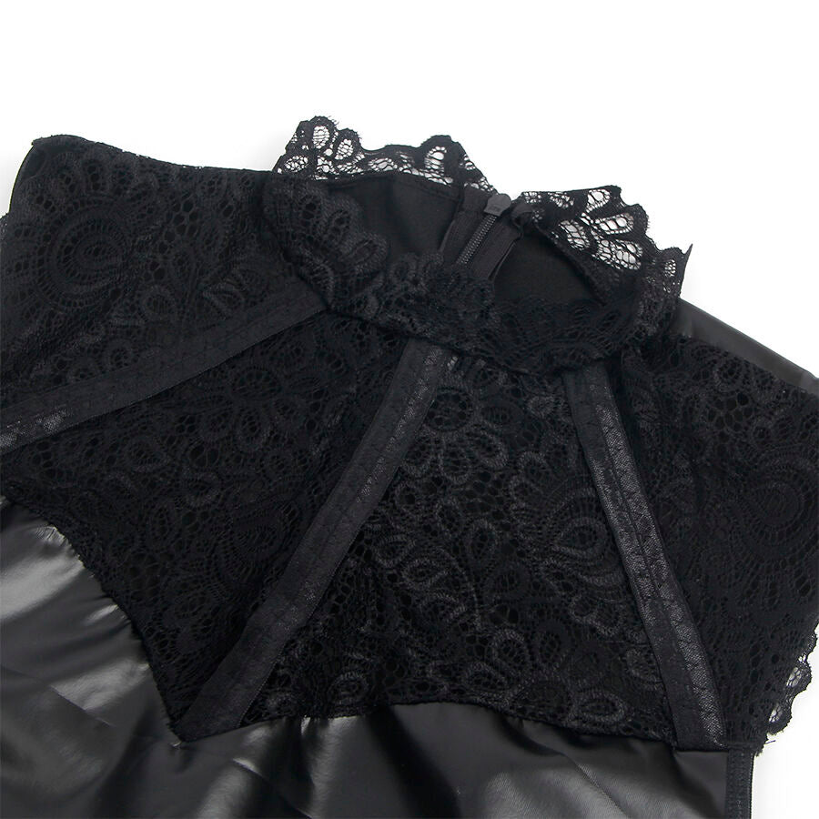 Vestido de Encaje y Cuero Negro S/M - Subblime Lace Collar