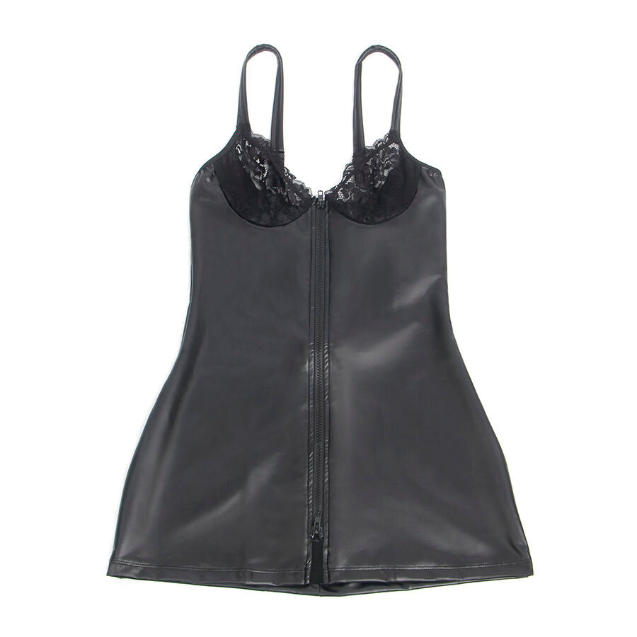 Subblime Leather Zip Dress Black - Vestido Corto con Tanga S/M