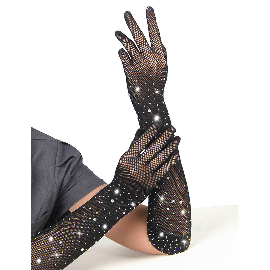 Guantes Transparentes con Brillo Negro S/M - Subblime Shine