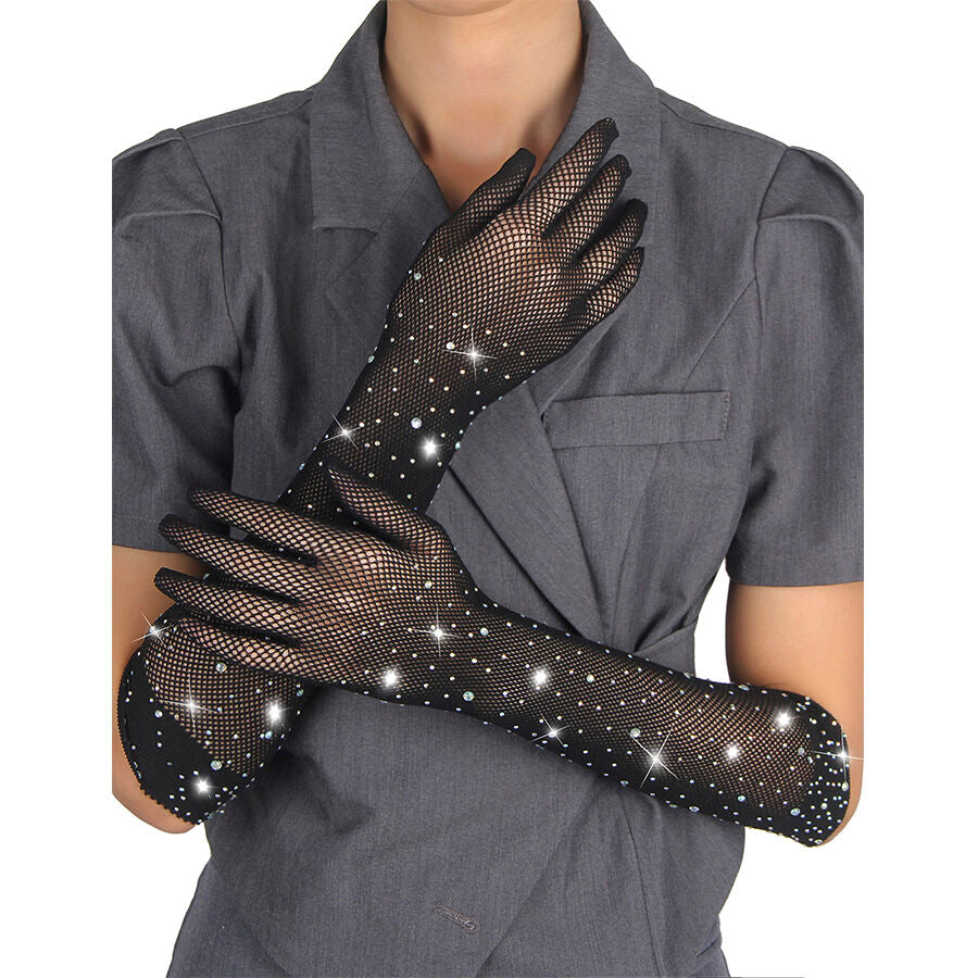 Guantes Transparentes con Brillo Negro S/M - Subblime Shine