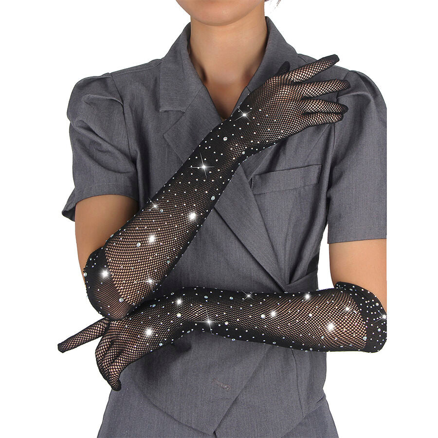 Guantes Transparentes con Brillo Negro S/M - Subblime Shine