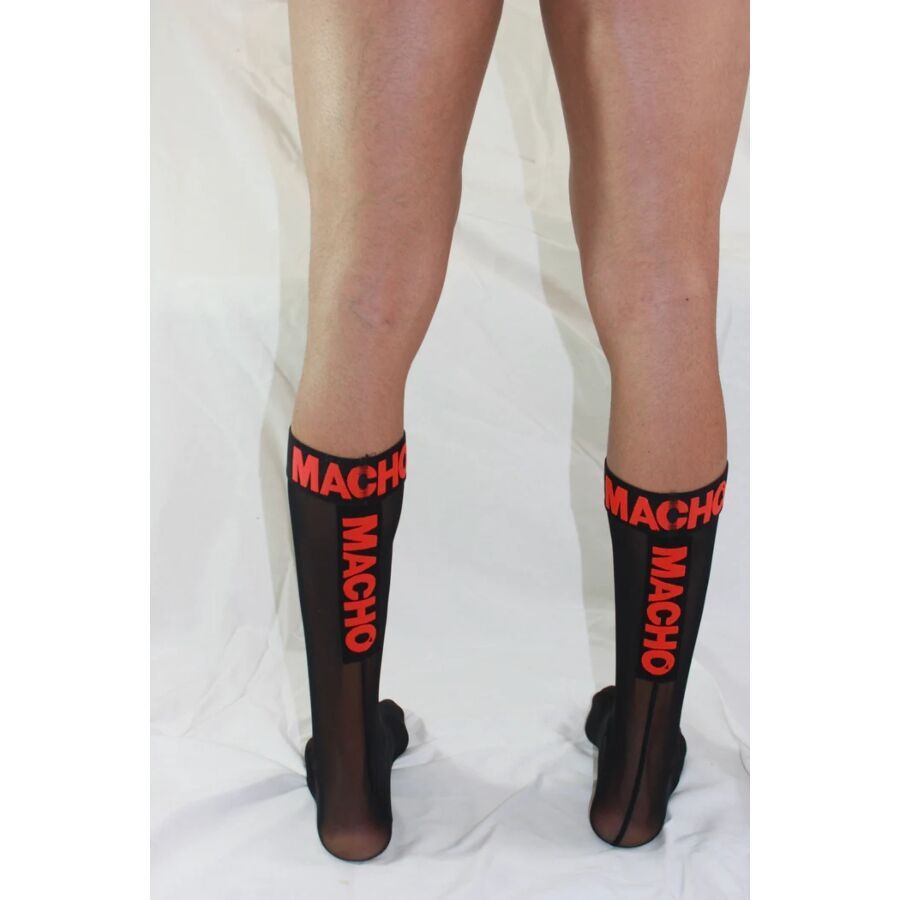 Calcetines Finos Macho Talla Única Negro/Rojo
