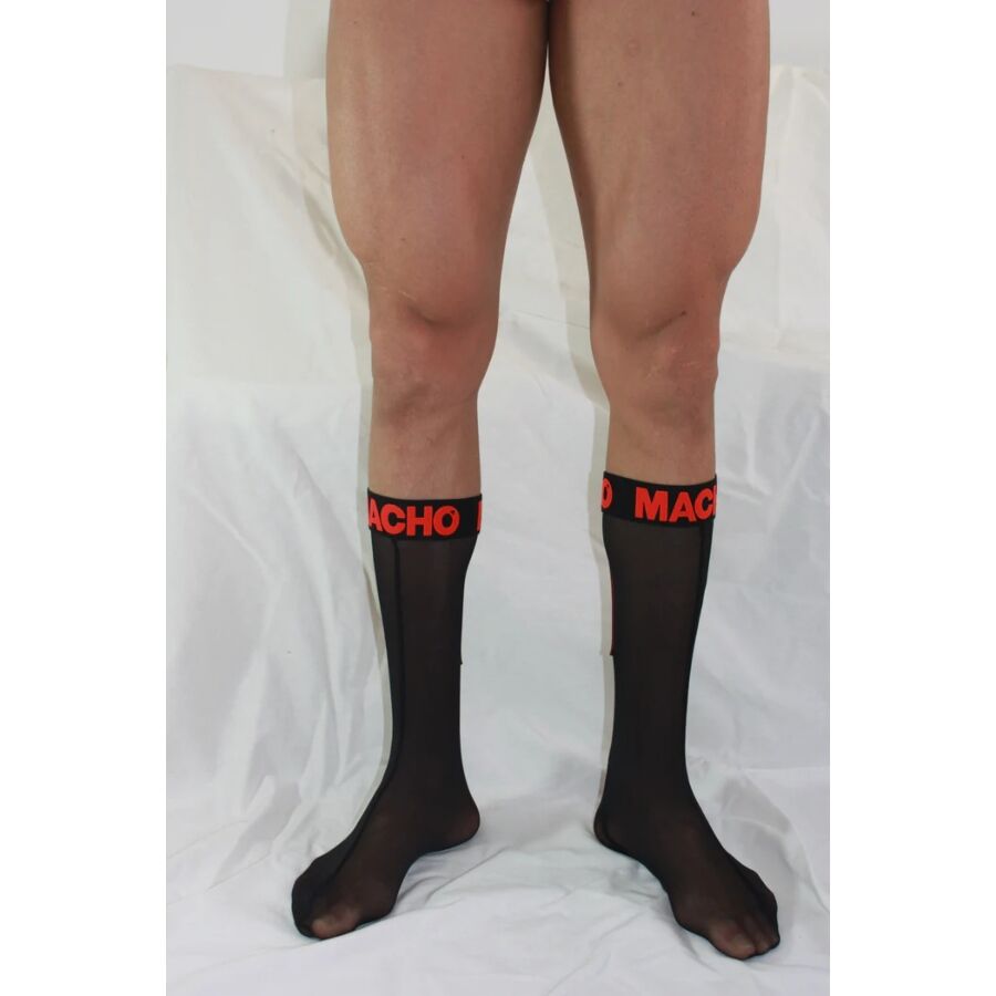 Calcetines Finos Macho Talla Única Negro/Rojo