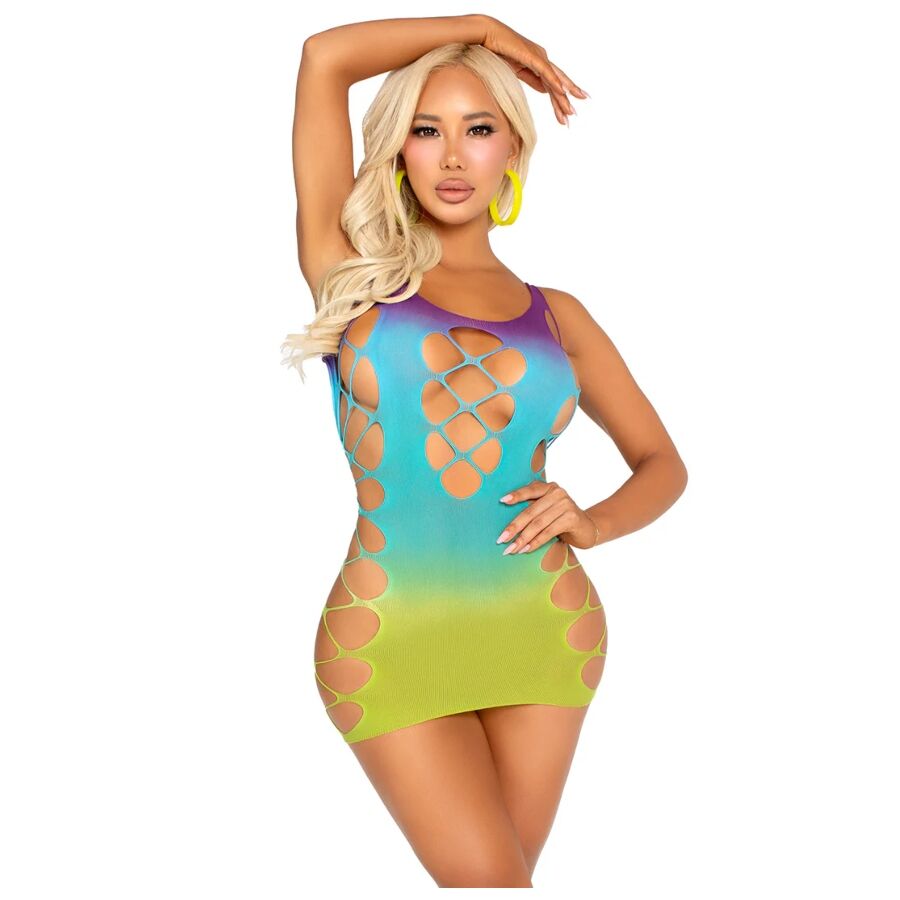 Leg Avenue Seamless Mini Dress - Vestido Mini Sin Costuras con Cortes