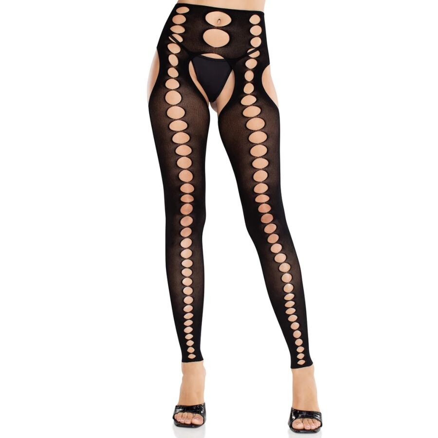 Leg Avenue Medias Strapless Seamless Opacas Negras - Diseño Liga