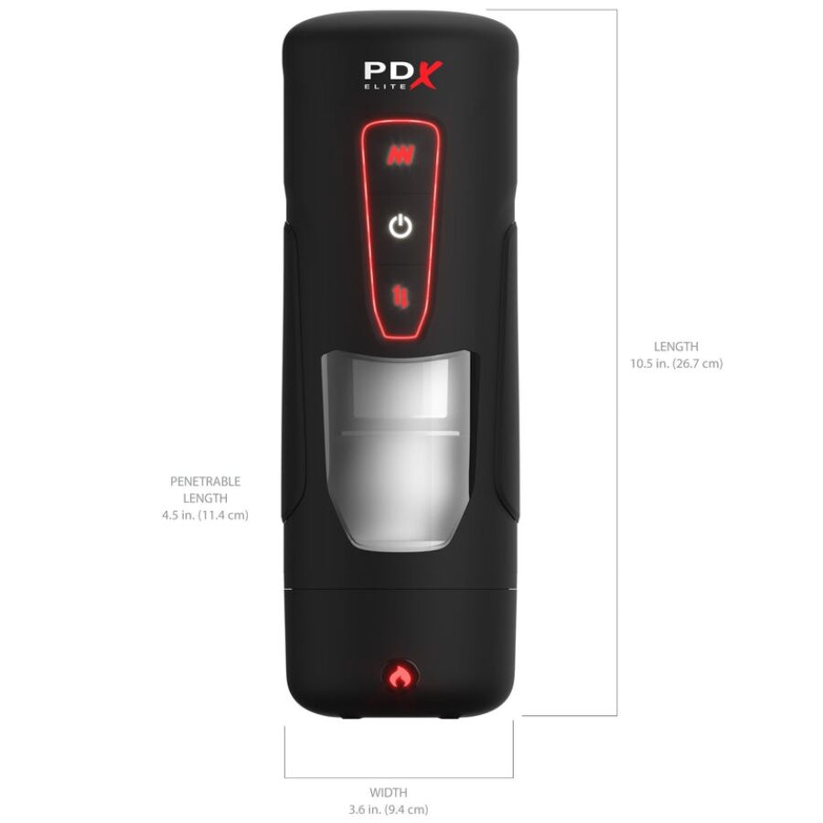 PDX Elite Milk Me Hotter - Masturbador Automático con Vibración, Golpes y Efecto Calor