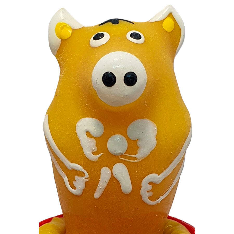 Condones Novelty Handpainted Pig Sitting Yellow - Condomerie
