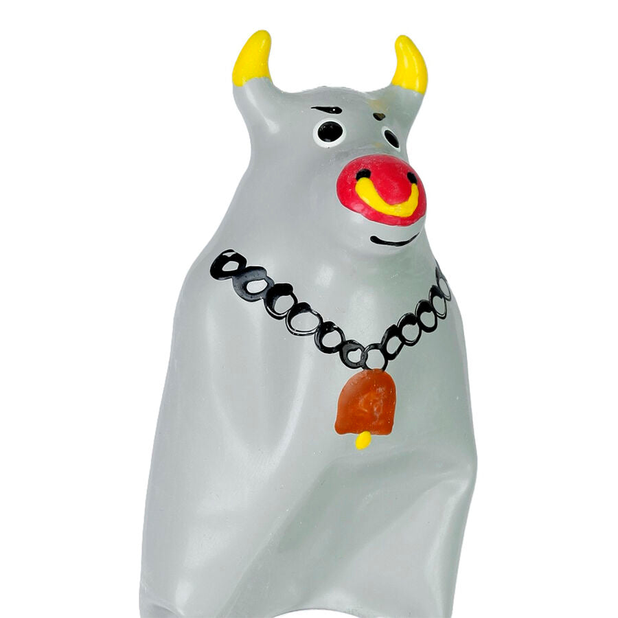 Condomerie Handpainted Novelty Condoms Grey Bull Model XL - Diseño Único Pintado a Mano