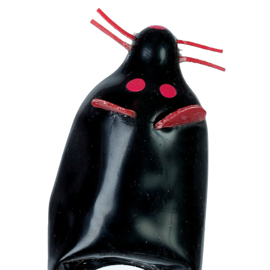 Condomerie Condones Novelty Handpainted Black Mouse XL