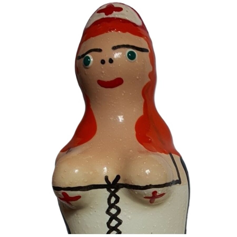 Condones Novelty Pintados a Mano Condomerie - Enfermera Pelirroja