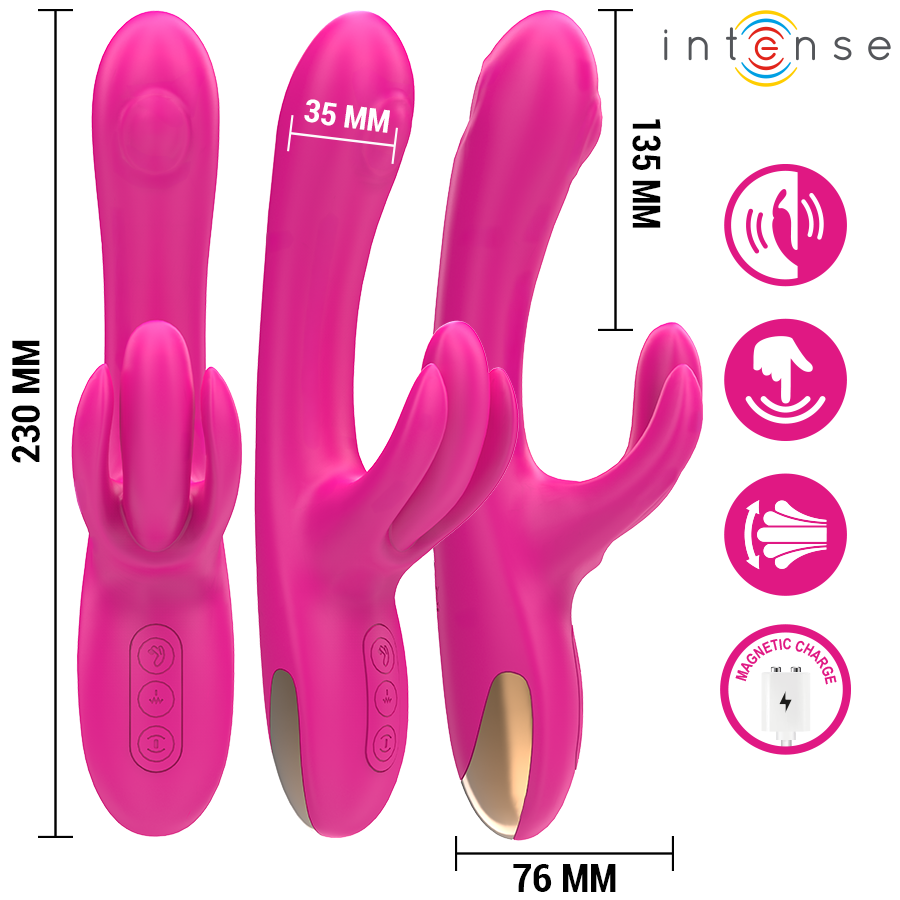Intense Britney Multifunction Rabbit Vibrator 23 cm Rosa