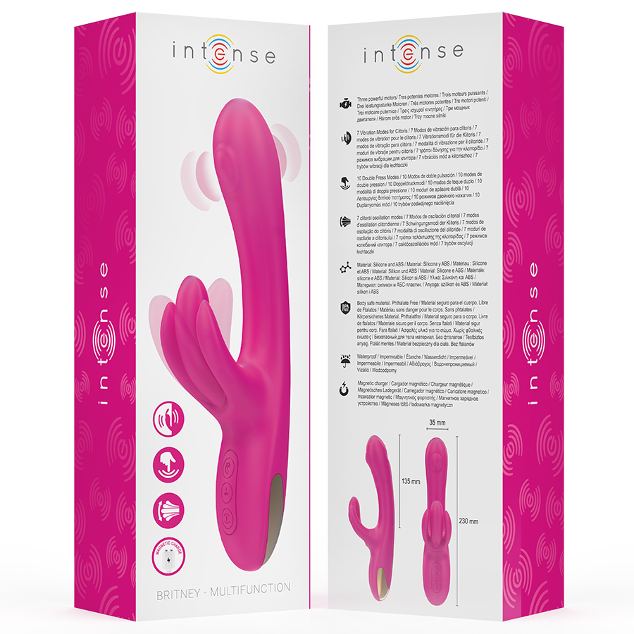 Intense Britney Multifunction Rabbit Vibrator 23 cm Rosa