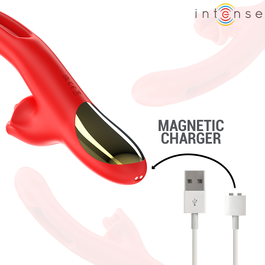 Intense Jessica Vibrador Multifunción Estimulador de Clítoris 24.8 cm Rojo