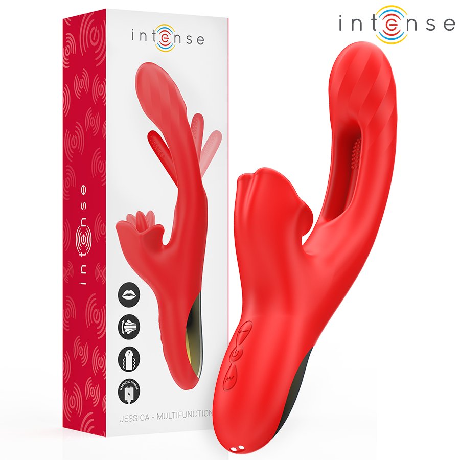 Intense Jessica Vibrador Multifunción Estimulador de Clítoris 24.8 cm Rojo
