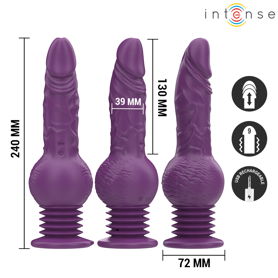 Intense Tatum Vibrador Multifunción 24 cm Púrpura