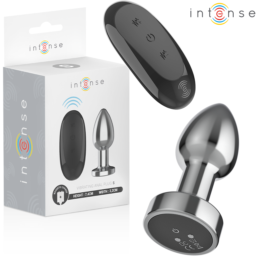 Intense Anal Plug 10 Vibraciones Metal Mando a Distancia Talla S
