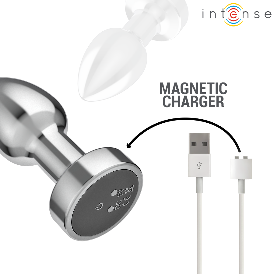 Intense Anal Plug 10 Vibraciones Metal Mando a Distancia Talla S