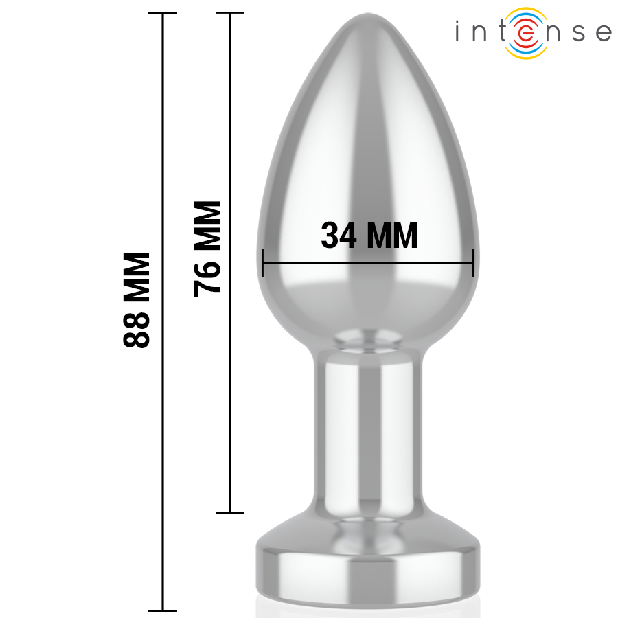 Intense Anal Plug Metal 10 Vibraciones Control Remoto Talla M