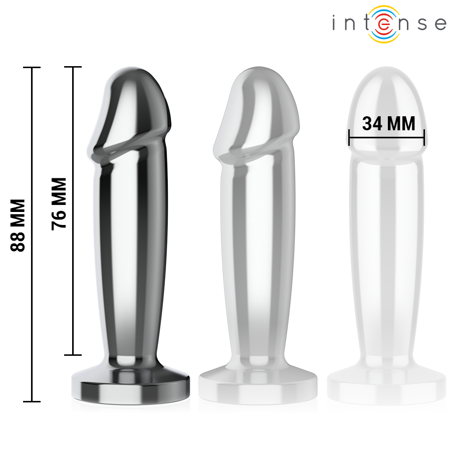Intense Anal Plug Metal - 10 Vibraciones con Control Remoto Modelo S