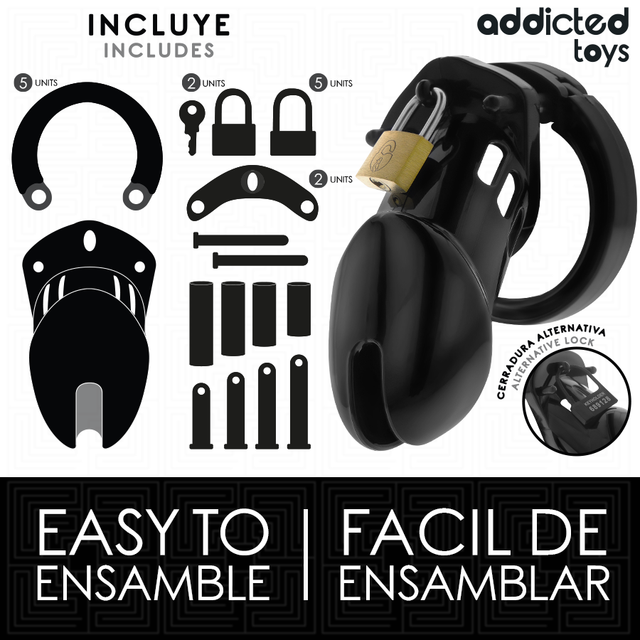 Addicted Toys Locked Obsidian Hold - Jaula para Pene Talla M