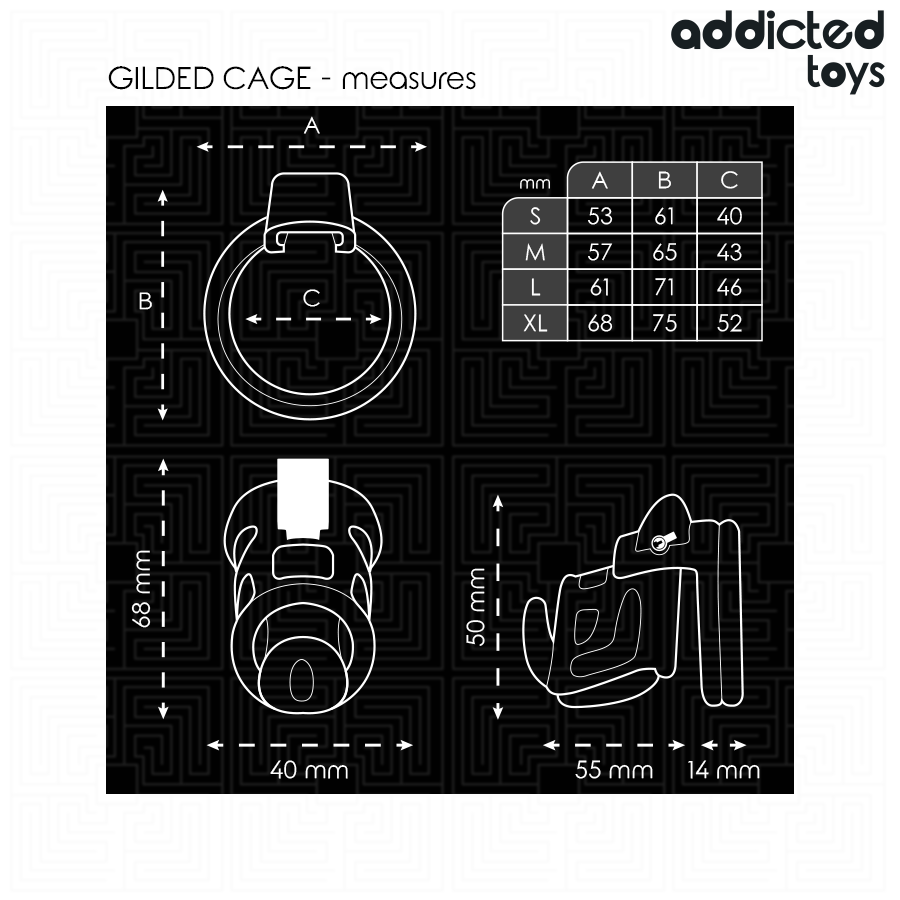 Addicted Toys Locked Golden Cage - Jaula de Silicona 8.5 cm