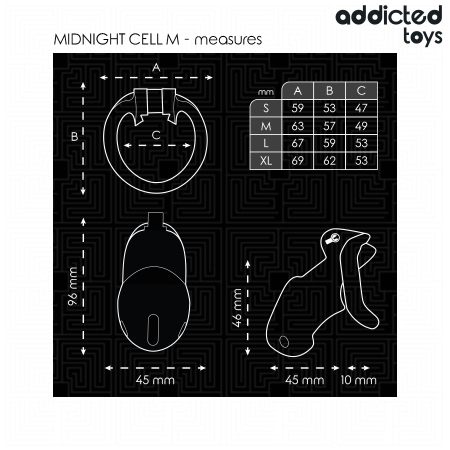 Addicted Toys Locked Midnight Cell - Jaula de Castidad Talla M