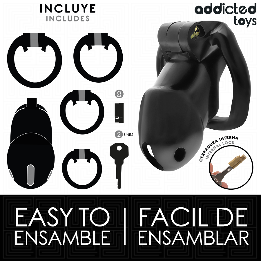 Addicted Toys Locked Midnight Cell - Jaula de Castidad Talla M
