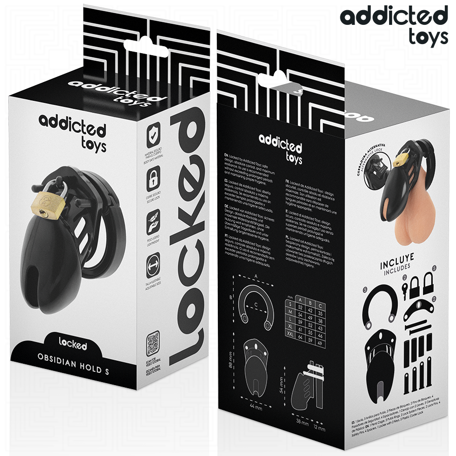 Addicted Toys Locked Obsidian Hold - Jaula para Pene Talla S
