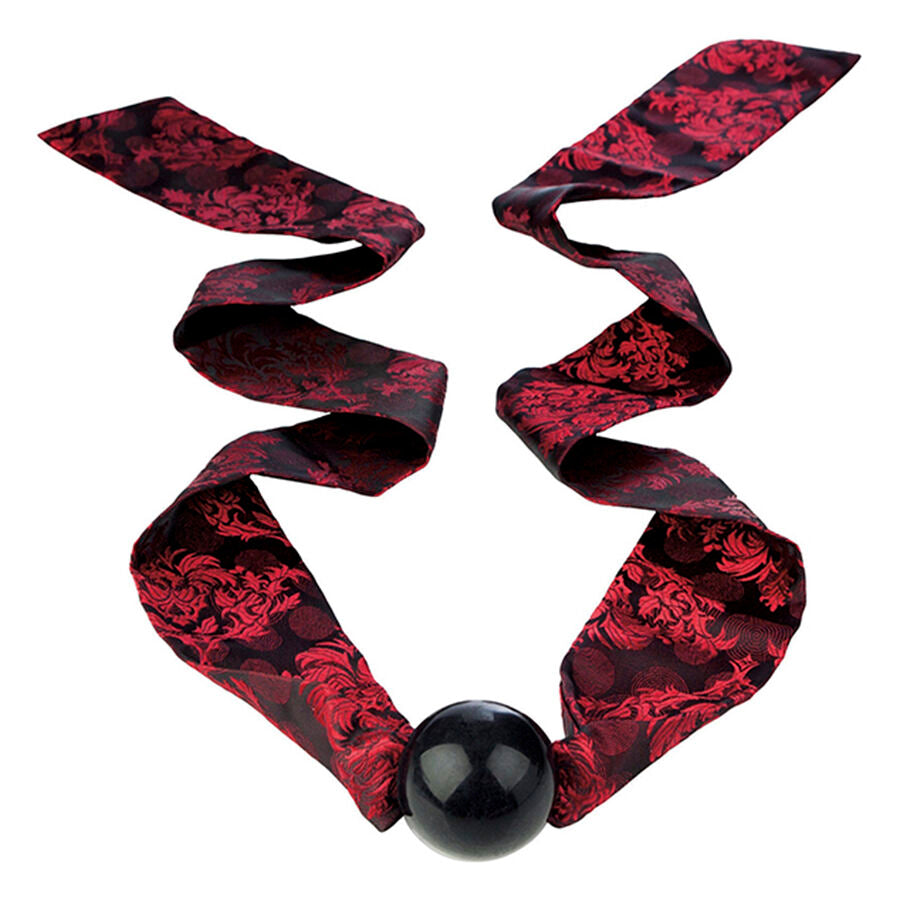Scandal Ball Gag - Mordaza de Bola con Lazo Negro y Rojo