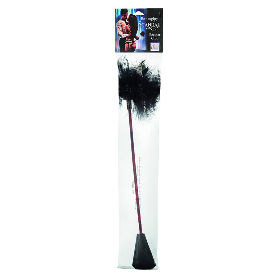Scandal Black Feather Whip - Fusta de Plumas para Juego Erótico