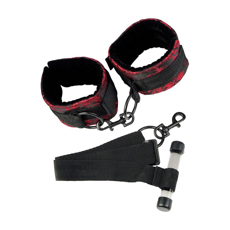 Scandal Black Door Handcuffs - Esposas de Bondage para Puerta