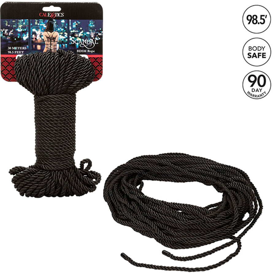 Scandal Black BDSM Rope 30m - Cuerda de Bondage Suave y Resistente