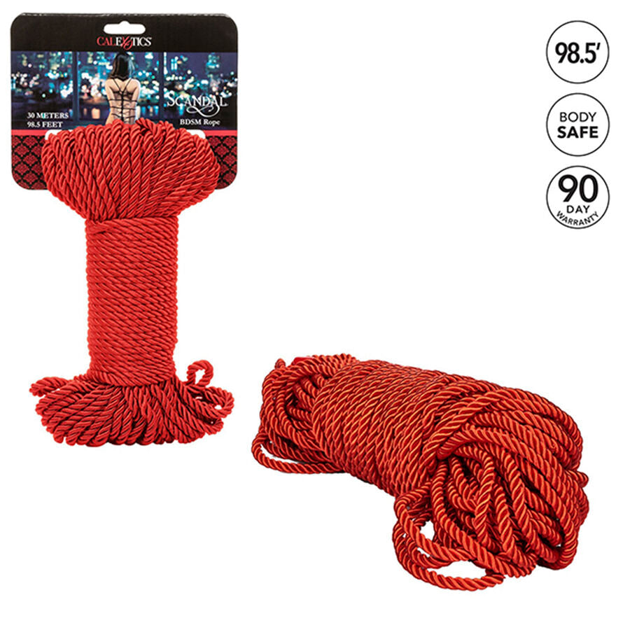 CalExotics Scandal Cuerda BDSM Roja 30 Metros - Shibari