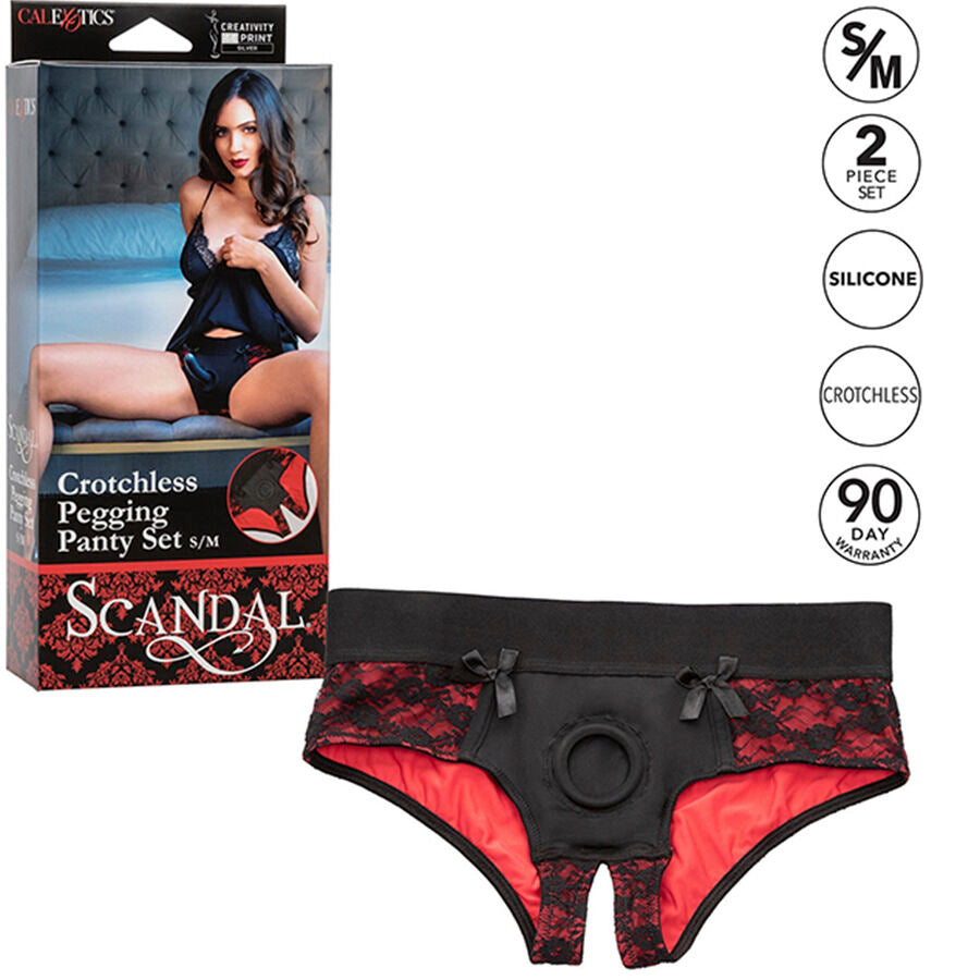 Scandal Set Braguitas sin Entrepierna con Dildo de Silicona - Talla S/M