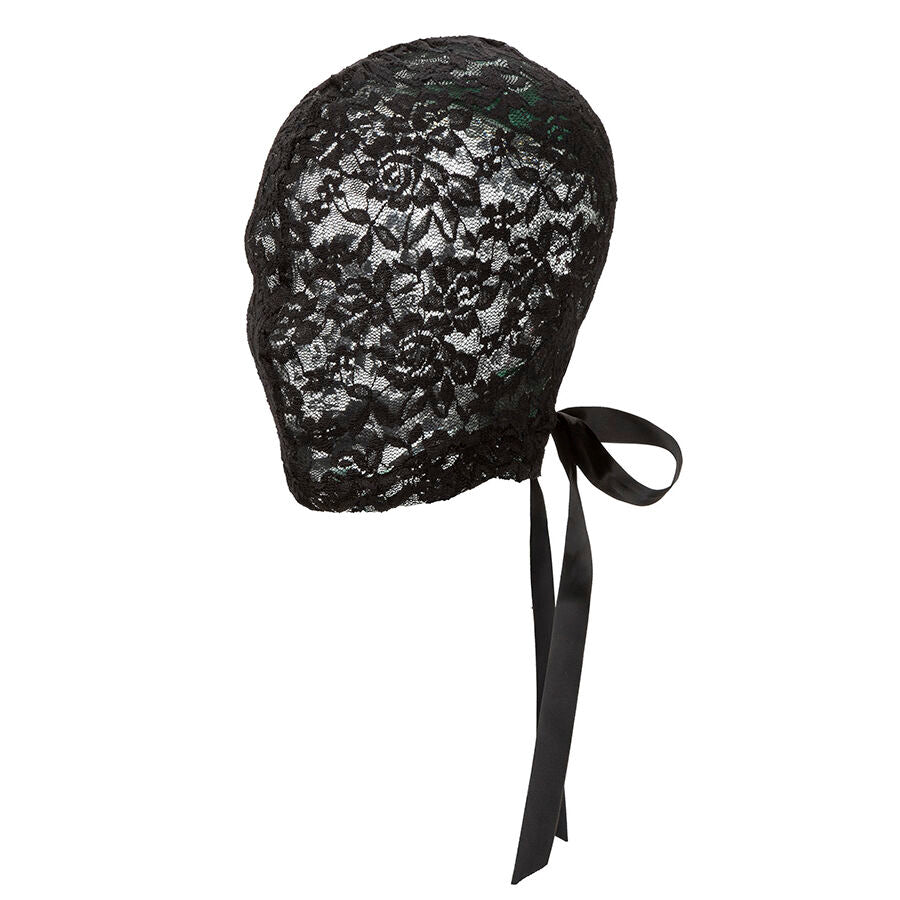 Capucha de Encaje Scandal Black Lace con Lazo - Juego Sensorial