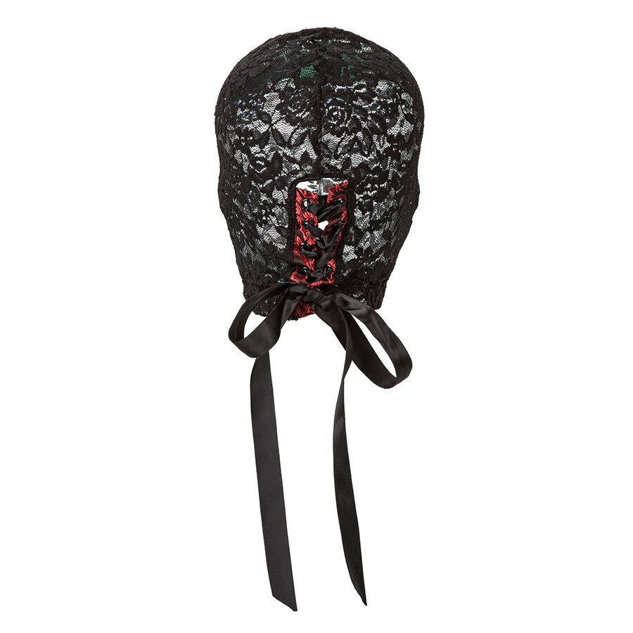 Capucha de Encaje Scandal Black Lace con Lazo - Juego Sensorial