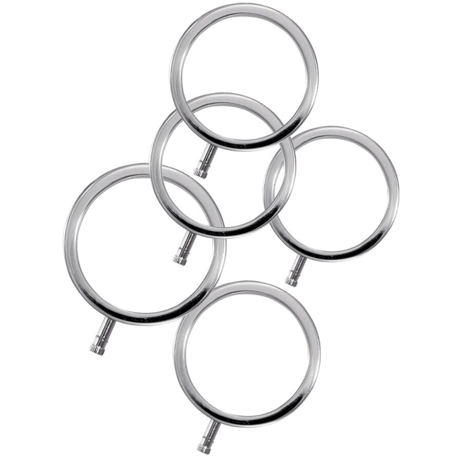 ElectraRings Metal Penis Rings Pack de 5 - Anillos para Pene Electrastim