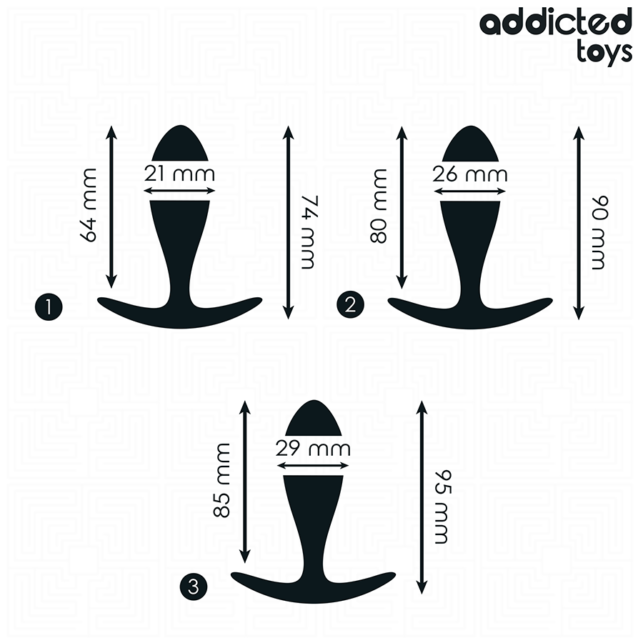 Set de 3 Plugs Anales de Silicona ADDICTED TOYS Modelo 2
