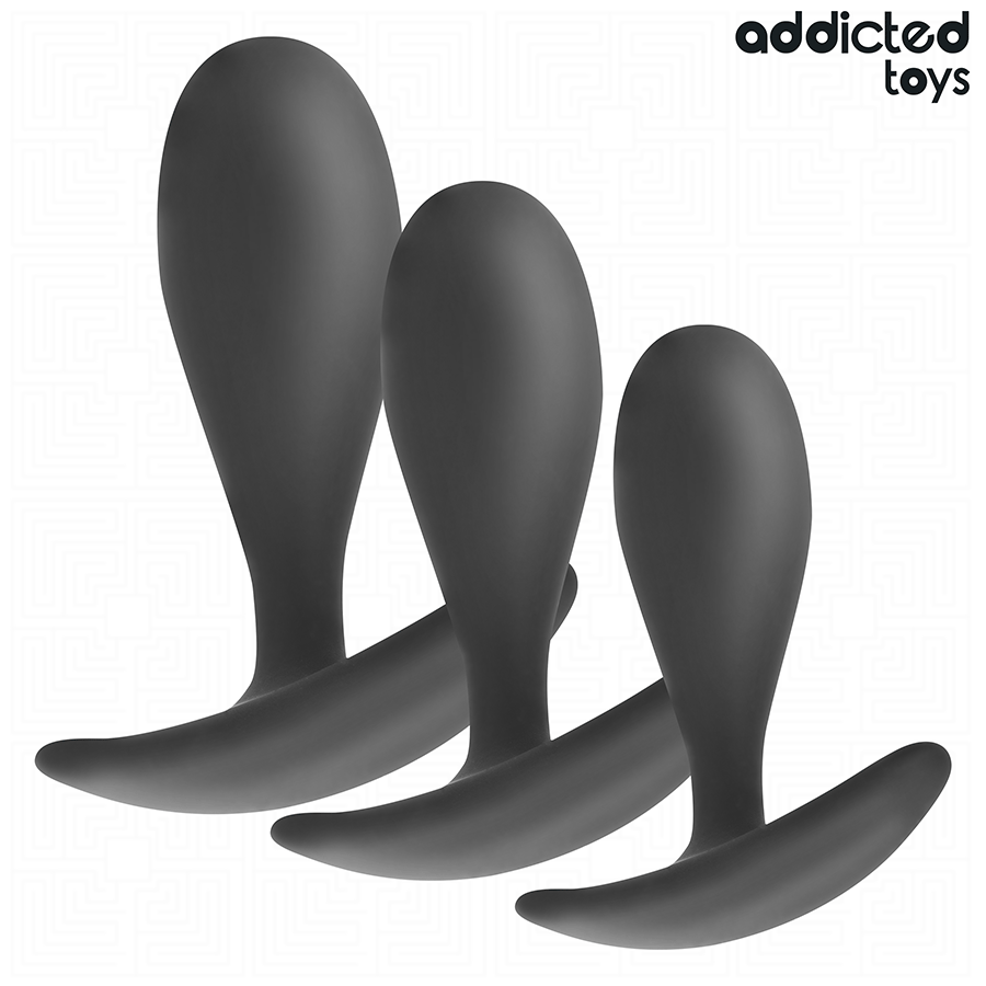 Set de 3 Plugs Anales de Silicona ADDICTED TOYS Modelo 2