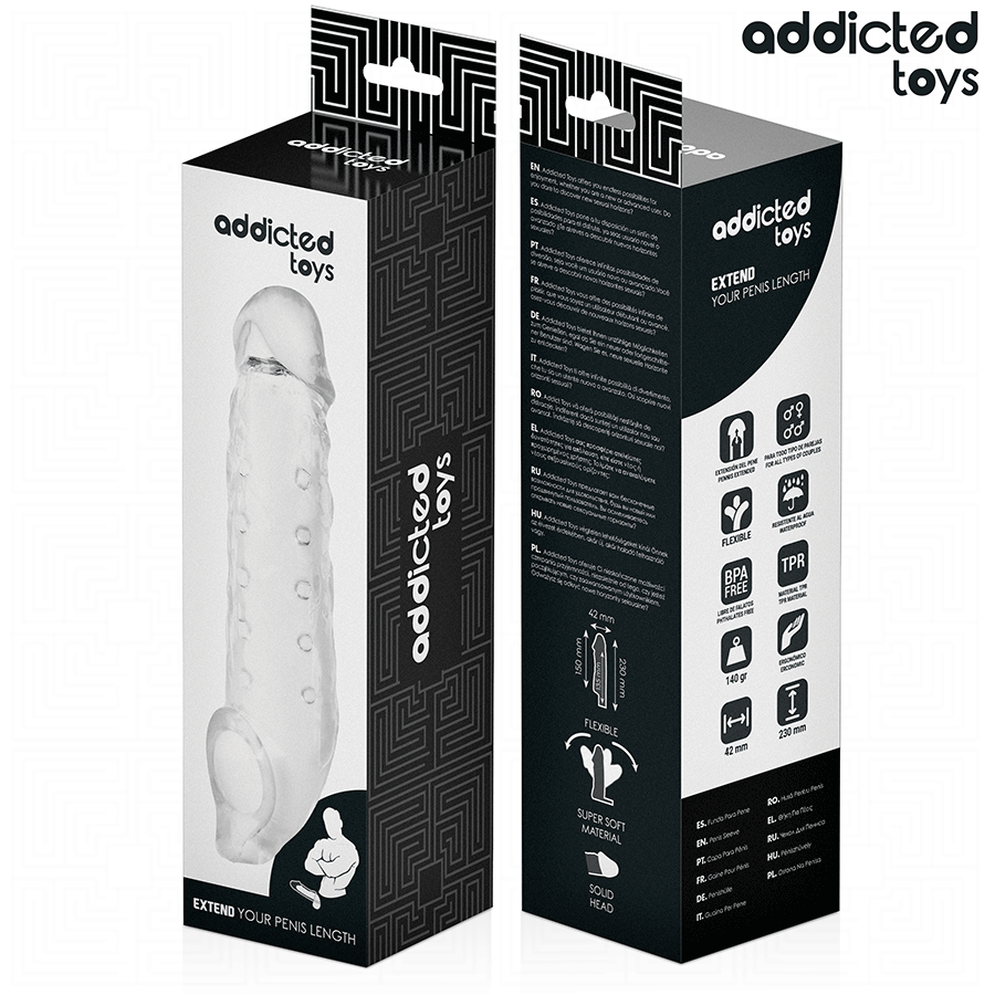 Funda Peneana Transparente Talla M 27 cm - ADDICTED TOYS